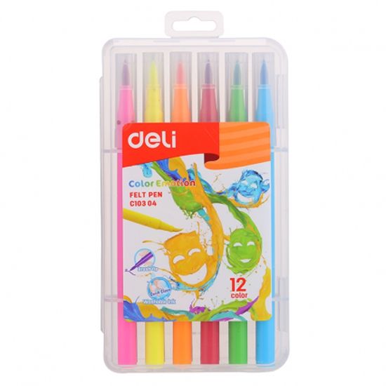 Bút Dạ Lông Mềm Hộp Nhựa 12 EC10304 1/12/144