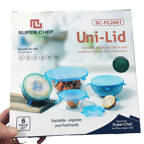 Bộ Nắp Silicon Đậy Thực Phẩm Super Chef 6 Cái