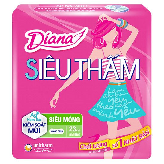 Combo 2 Băng Vệ Sinh Diana Siêu Thấm Không Cánh 8 Miếng