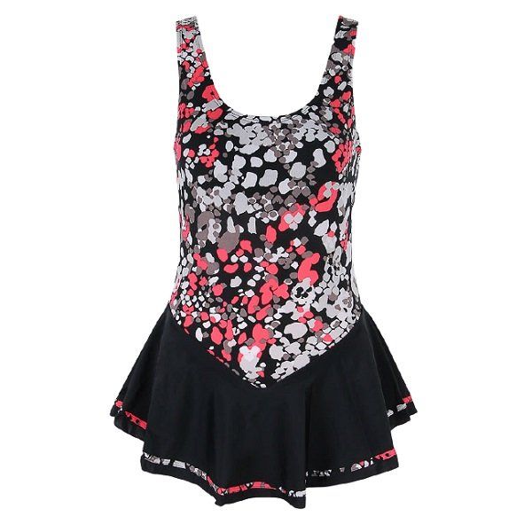 Bộ Bơi Nữ Lan Hạnh Một Mảnh Đầm Màu Trắng Đỏ 90021 (Store 5703)
