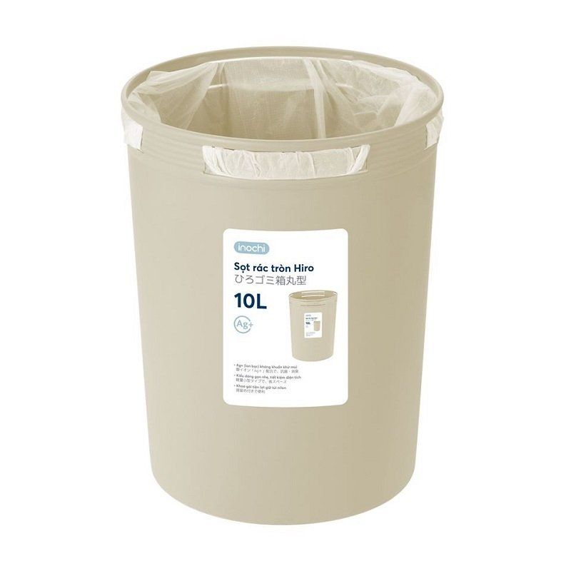Sọt Rác Tròn Hiro 10L Không Nắp (Giao Màu Ngẫu Nhiên)