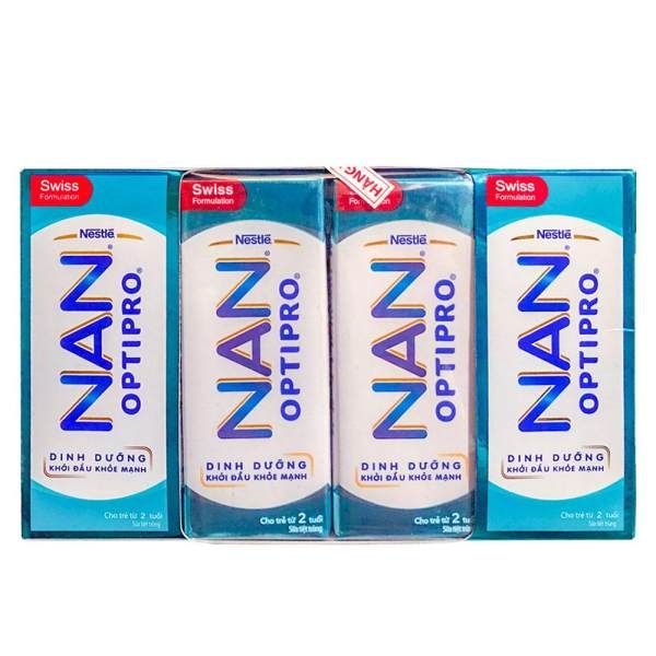Lốc 4 Sữa Nước Nestle Nan Optipro (185ml/ Hộp)