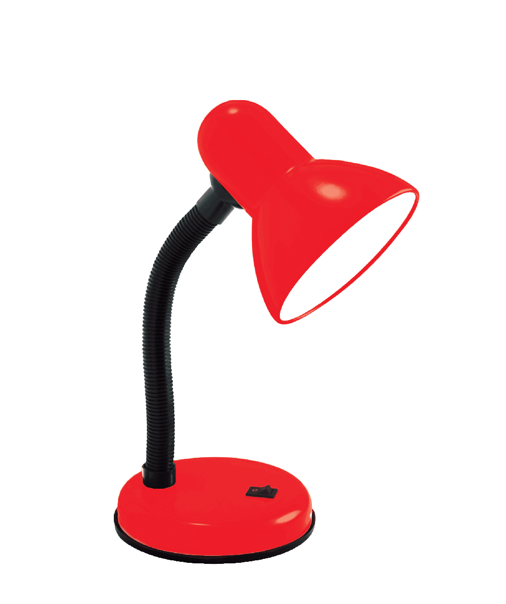 Đèn Bàn ĐQ DKL03 B Chóa Sắt, Đỏ Đen, Có Bóng
