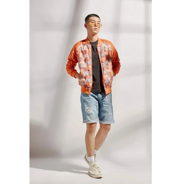 Áo Khoác Dù Nam Hoa Văn Màu Cam Couple TX 1012 (Store 5703)