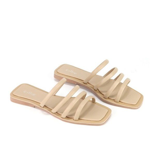 Dép Bệt Quai Ngang Nhỏ Màu Kem Cillie 1161 (Store 5703)