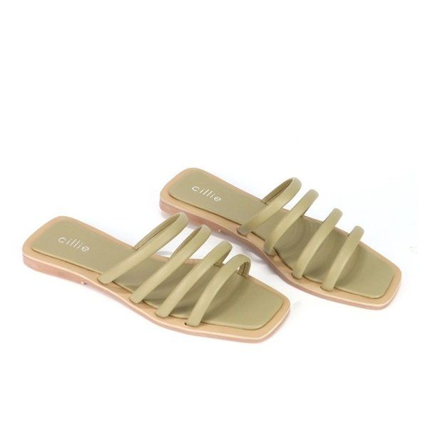 Dép Bệt Quai Ngang Nhỏ Màu Rêu Cillie 1161 (Store 5703)