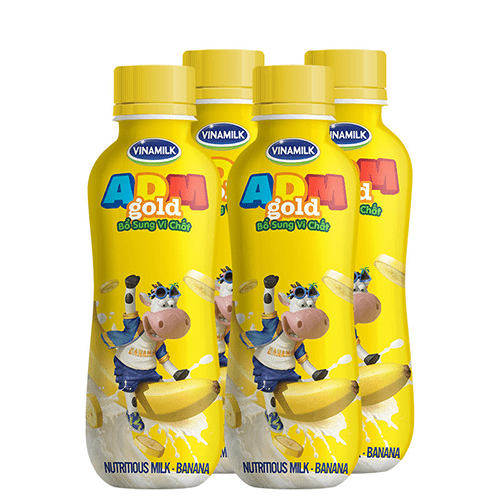 Sữa tiệt trùng ADM Gold chuối chai 150ML lốc 4