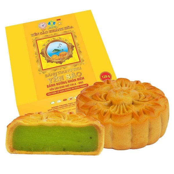 Bánh Trung Thu Yến Sào Sanest Khánh Hòa Nhân Mềm Kiwi Hạt Chia 120g