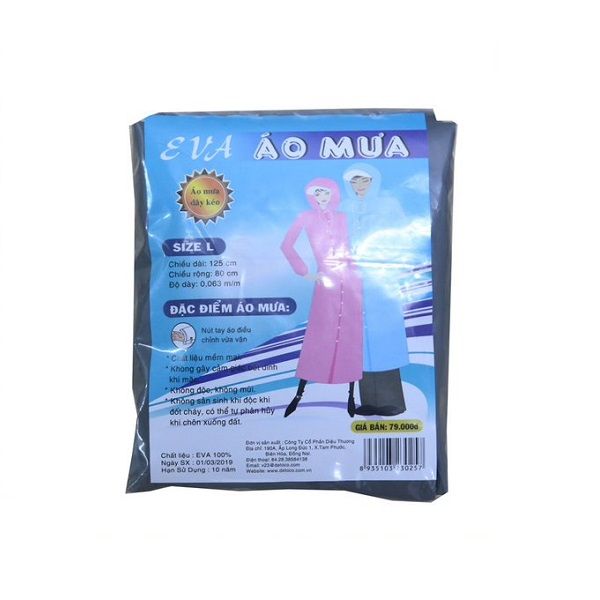 Áo Mưa Eva Dây Kéo Size L