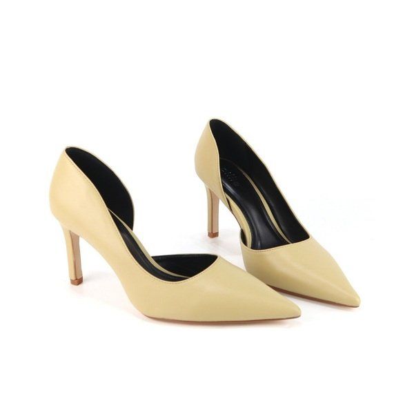 Giày 8cm Khoét Eo Màu Kem Cillie 1162 (Store 5703)