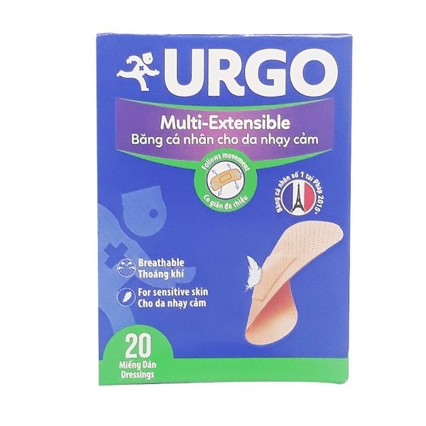 Băng Cá Nhân Urgo Multive-Extensible 20 Miếng (Dành Cho Da Nhạy Cảm)