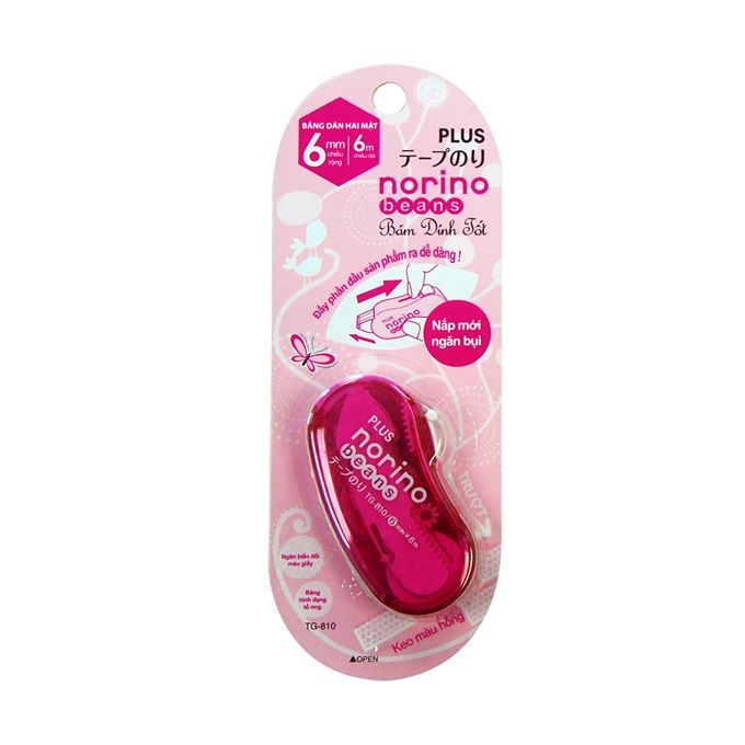 Băng Dán Plus Norino Bean 6mm - Hồng