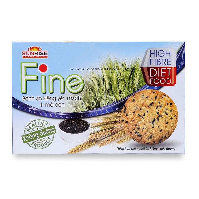 Bánh Ăn Kiêng Fine Yến Mạch Mè Đen - Hộp 178g