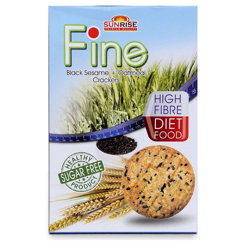 Bánh Ăn Kiêng Fine Yến Mạch Mè Đen - Hộp 178g