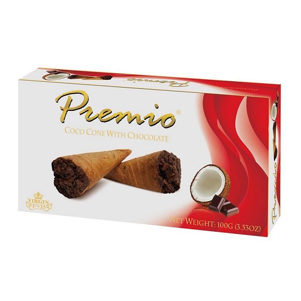 Bánh Socola Premio Coco Cone With Chocolate (100g)