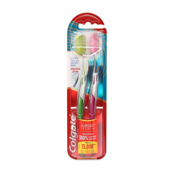 Bộ 2 Bàn Chải Đánh Răng Colgate Slimsoft Advanced