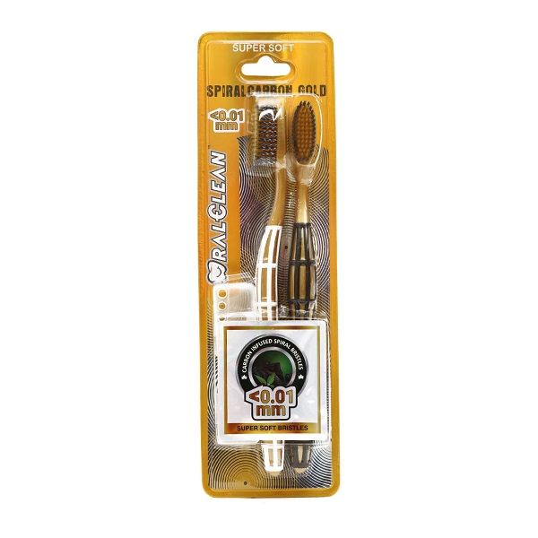 Bộ 2 Bàn Chải Đánh Răng Oral-Clean Spiral Carbon Gold (Mẫu Ngẫu Nhiên)