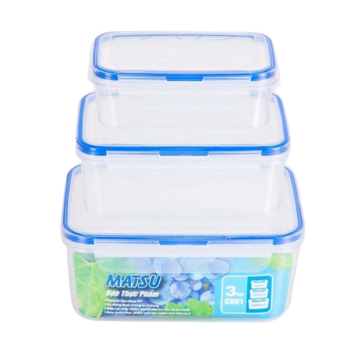 Bộ 3 Hộp Thực Phẩm Duy Tân Matsu CN01 (431/433/436)