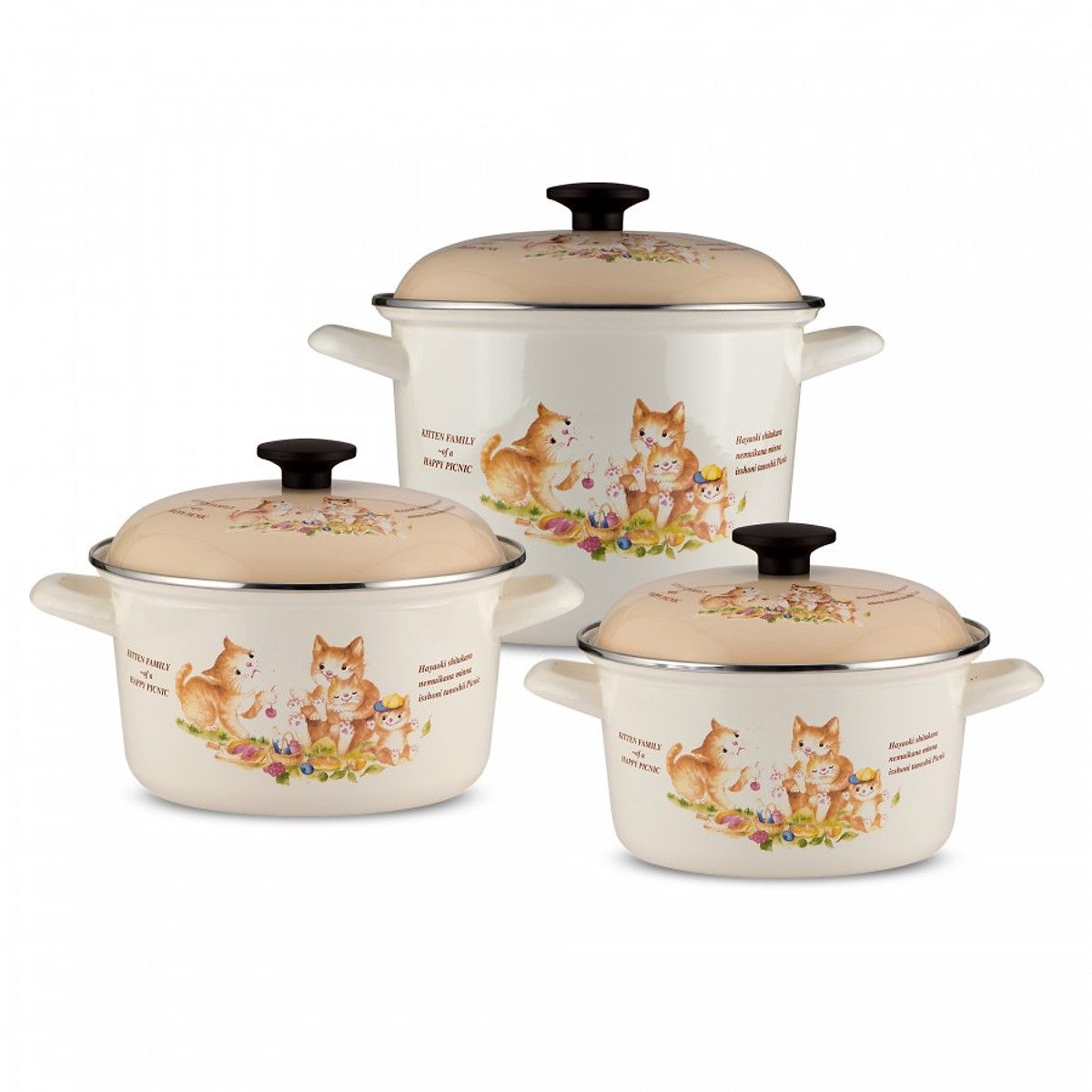 Bộ Ba Nồi Tráng Men Fujihoro KIT-330