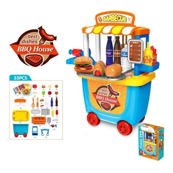 Bộ Đồ Chơi Xe Đẩy Tiệc Nướng BBQ Bowa VBC-8740WB