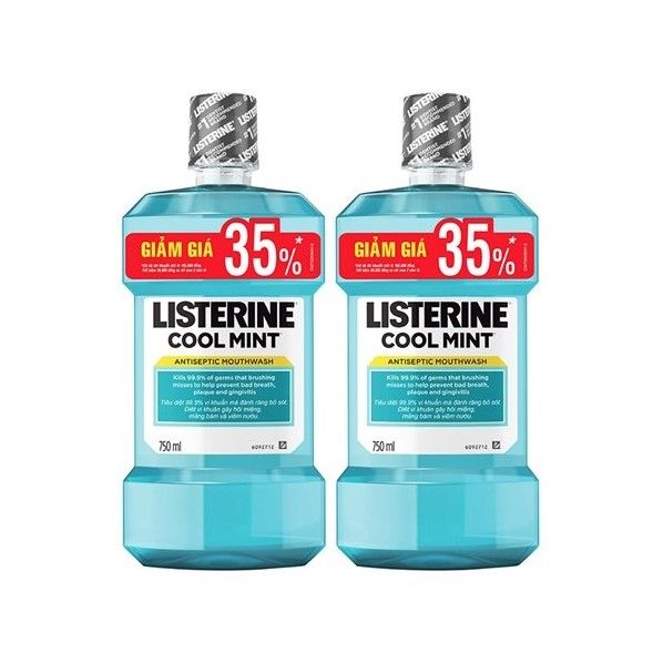 Bộ Đôi Nước Súc Miệng Listerine Coolmint - 750ml