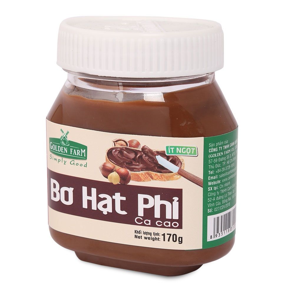 Bơ Hạt Phỉ Cacao Golden Farm 170g