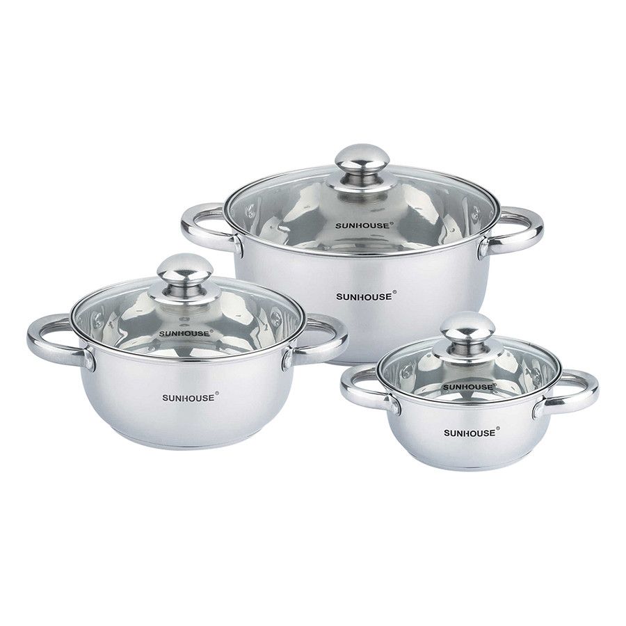 Bộ Nồi Inox 3 Đáy Sunhouse SH334