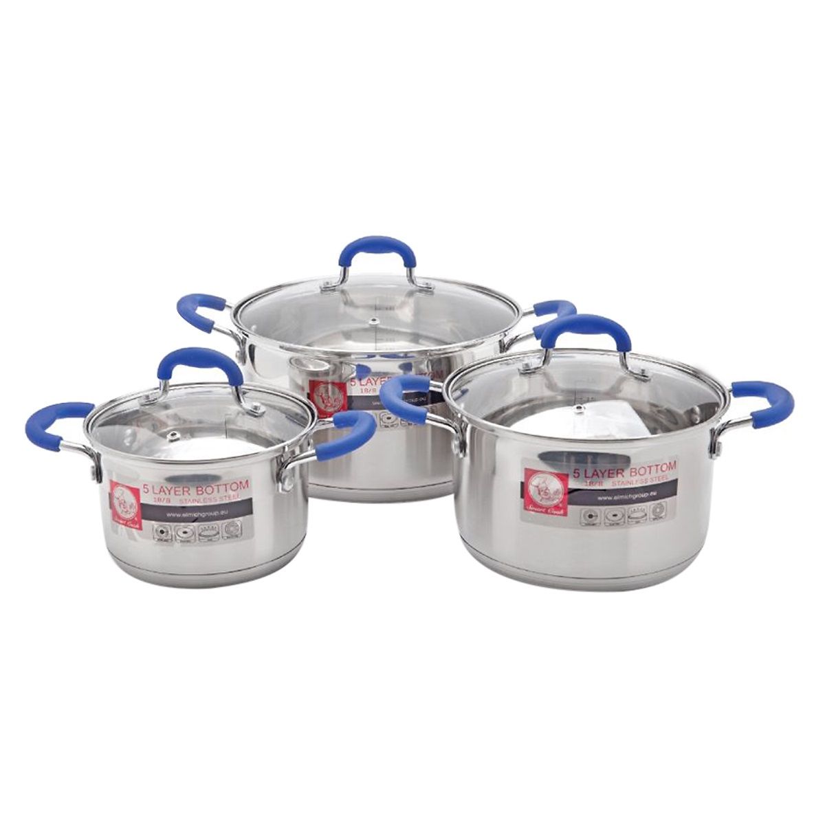 Bộ Nồi Inox 3 Cái Elmich SMR3-201 (16-20-24cm)