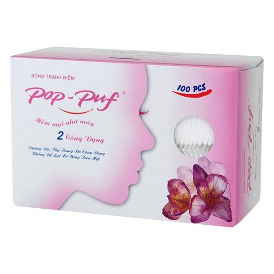Bông Trang Điểm Poppuf 2 Công Dụng 100 Miếng