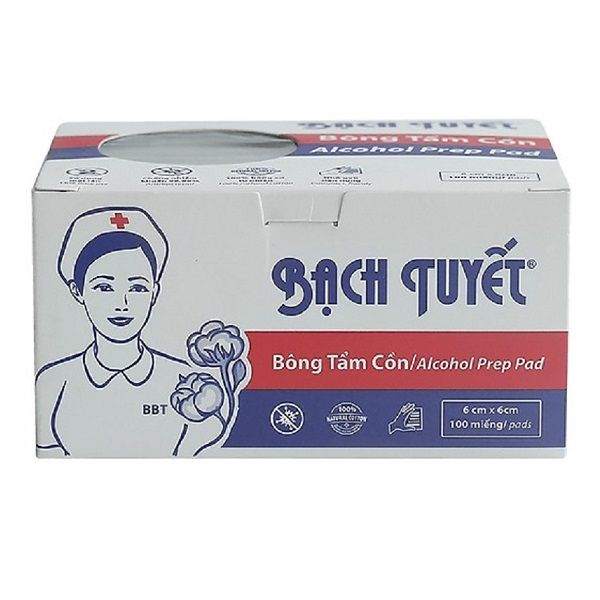 Bông Tẩm Cồn Bạch Tuyết 100 Miếng/Hộp