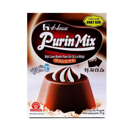 Bột Bánh Flan Nhật Bản Vị Socola Purin Mix - Hộp 31g