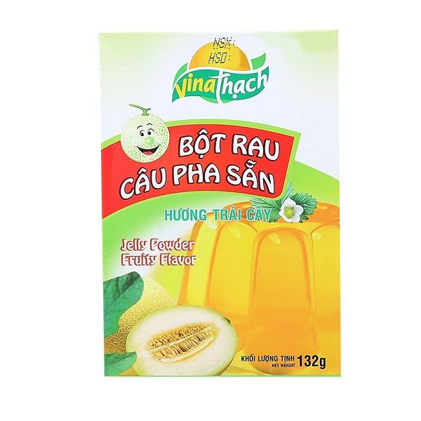 Bột Rau Câu Pha Sẵn Hương Dưa Lưới Vina Thạch - Hộp 132g