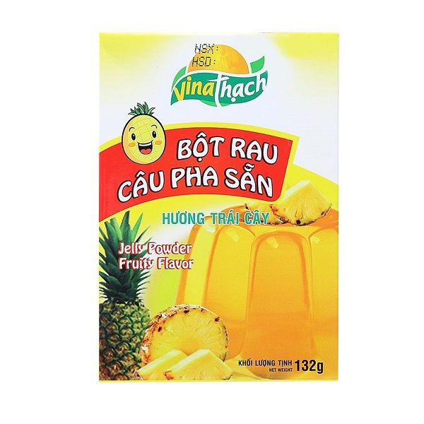 Bột Rau Câu Pha Sẵn Hương Dứa Vina Thạch - Hộp 132g