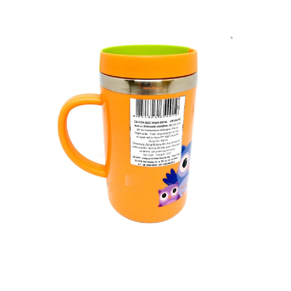 Ca Inox Bọc Nhựa Giữ Nhiệt PB-654.LO