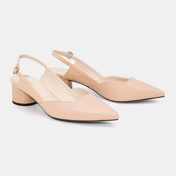 Giày Cao Gót 5cm Phối Hai Tone Màu Juno Màu Kem CG05100-KEM (Store 1001)