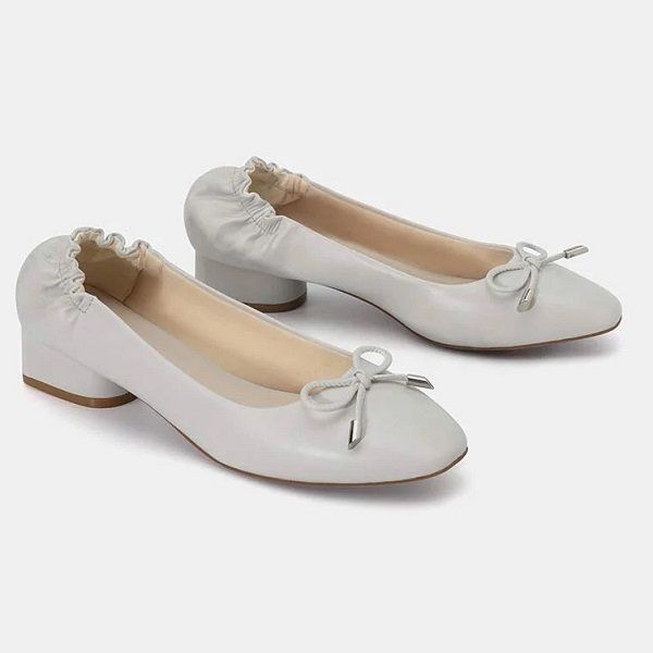 Giày Cao Gót Hậu Rút Nhún Juno Màu Xám CG05103 (Store 1001)