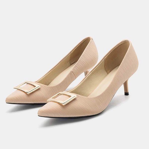 Giày Cao Gót Mũi Nhọn Gót Thanh Juno Màu Hồng CG05107 (Store 1001)