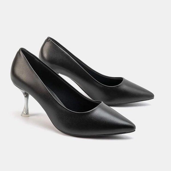 Giày Cao Gót 7cm Mũi Nhọn Gót Chuyển Màu Juno Màu Đen CG07101-DEN (Store 1001)