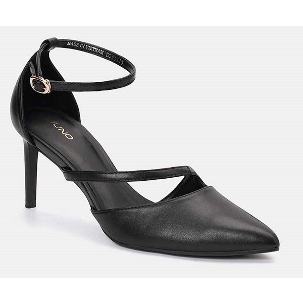 Giày Cao Gót Gót Thanh Quai Chéo Juno Màu Đen CG09119 (Store 1001)