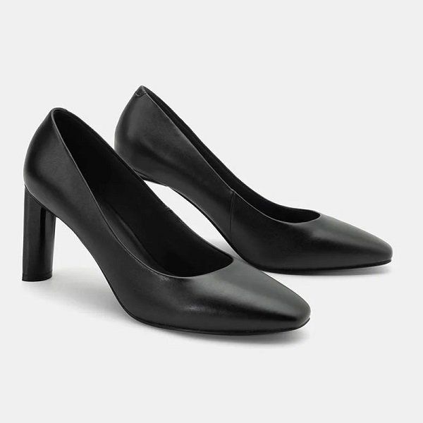 Giày Pump Gót 9cm Sơn Ánh Nhũ Juno Màu Đen CG09132-DEN (Store 1001)