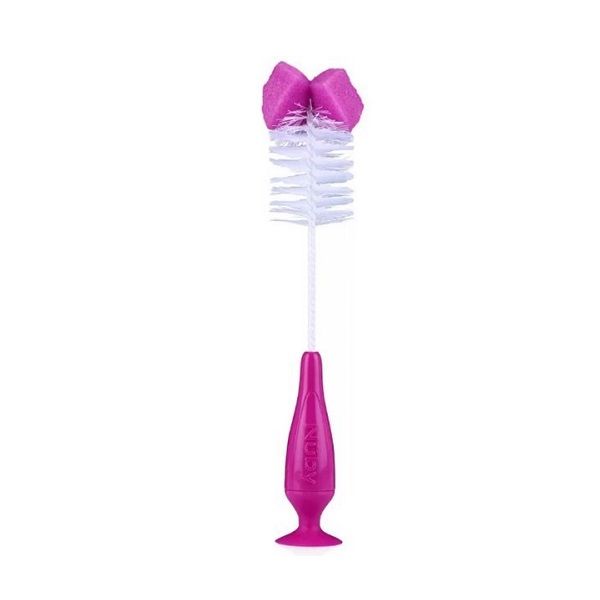 Cọ Bình Sữa, Núm Ty Có Đế Dính Nuby - Màu Ngẫu Nhiên