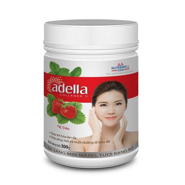 Collagen C Adella Vị Dâu Dạng Hũ 300g