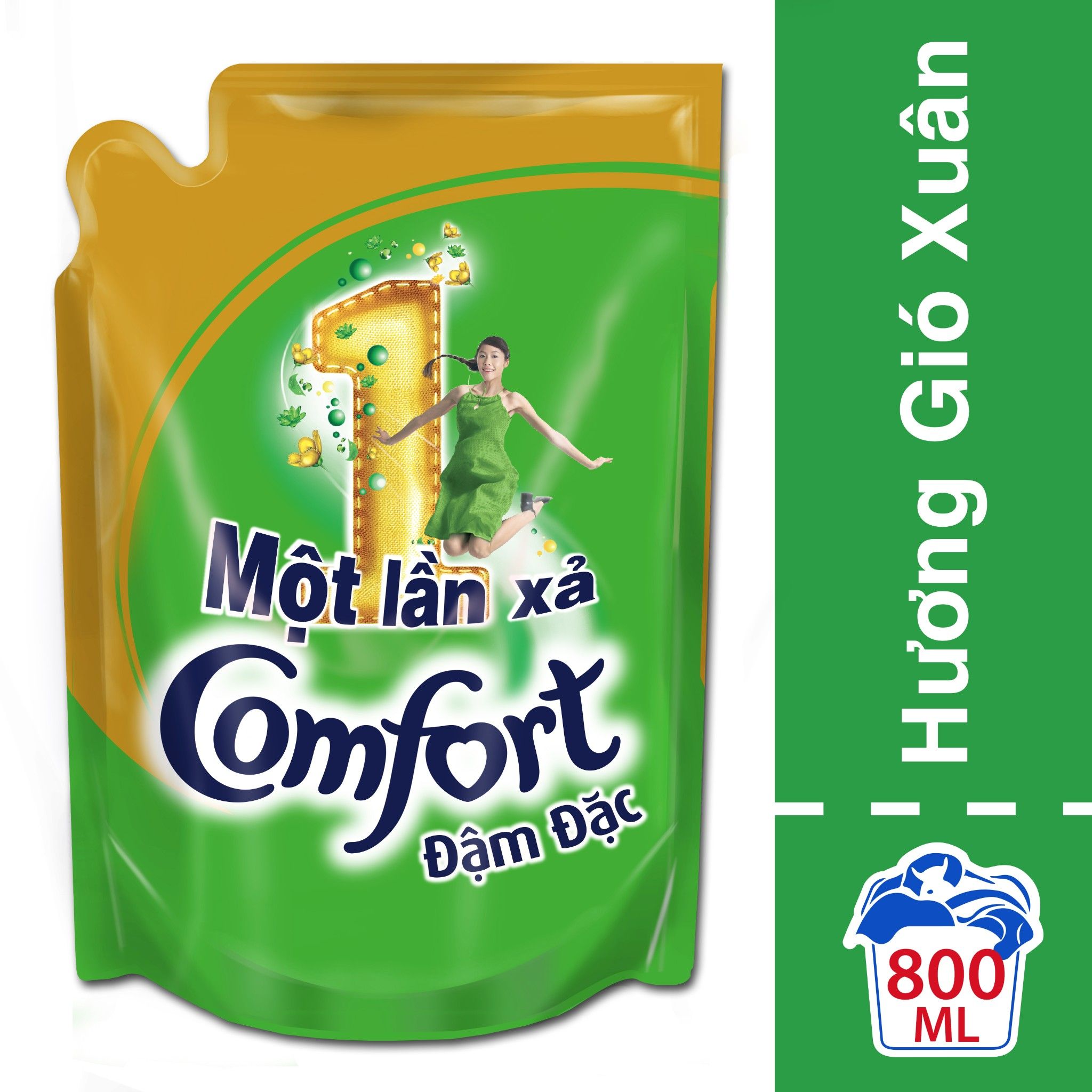 Nước Xả Vải Comfort Đậm Đặc Một Lần Xả Gió Xuân Túi 800ml