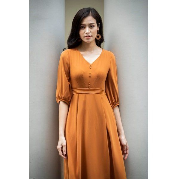 Đầm Cổ Tim Tay Bồng Charmilles