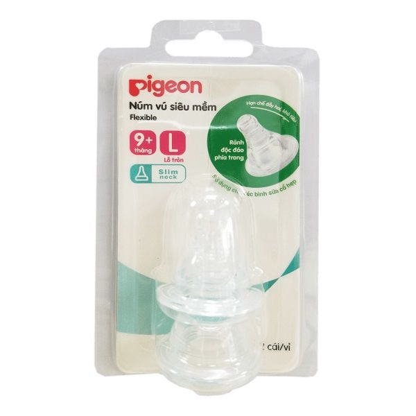 Núm Vú Silicone Siêu Mềm Pigeon Vỉ 2 Cái (L)-BP