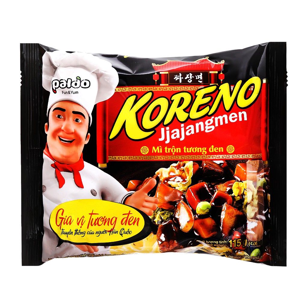 Combo Lốc 8 Mì Trộn Tương Đen Koreno Jjajangmen 115g
