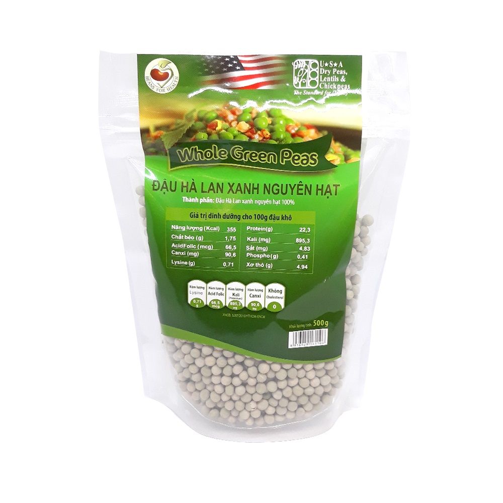Đậu Hà Lan Xanh Nguyên Hạt TMT - Gói 500g