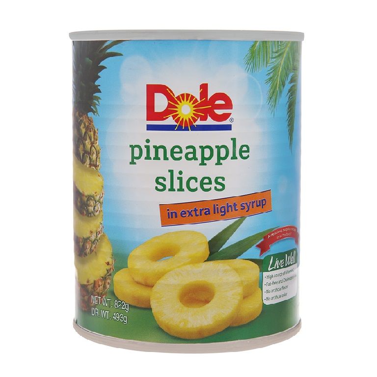 Dứa Tươi Nguyên Lát DOLE 822g