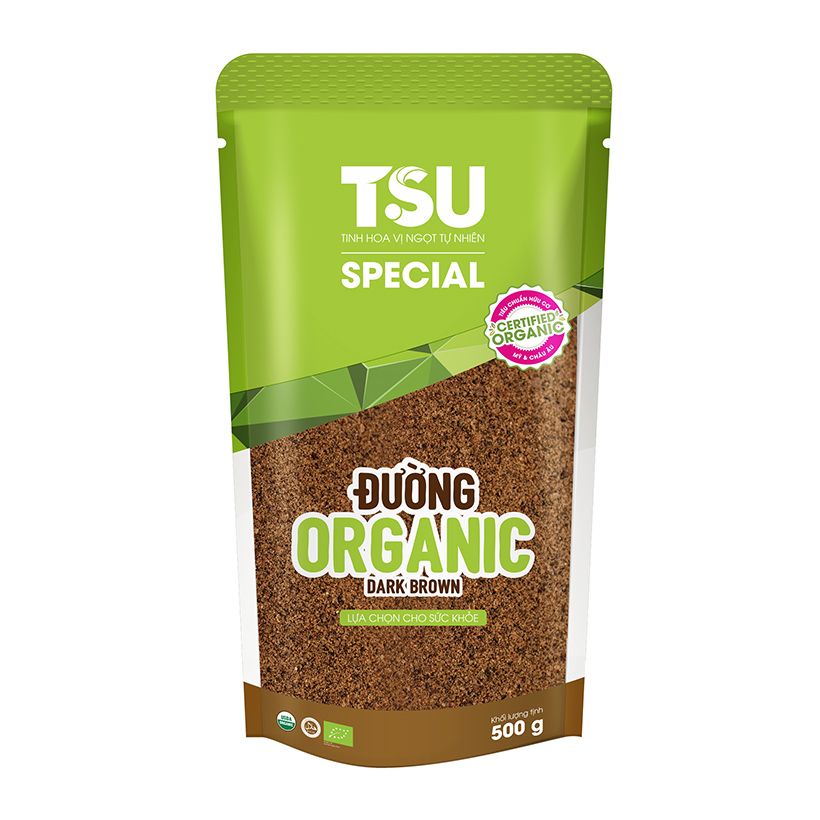 Đường Nâu Hữu Cơ Organic Dark Brown T.SU Special - Gói 500g