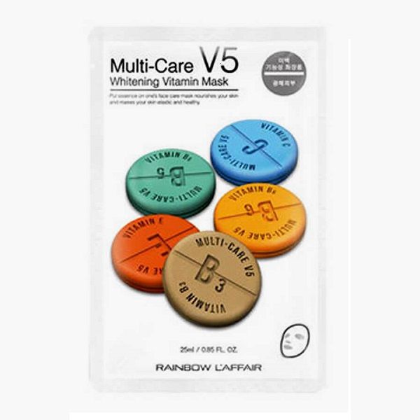 Mặt Nạ Dưỡng Trắng Rainbow L’affair Multi-Care V5 Whitening Vitamin Mask 25ml (Store 5871,5873)
